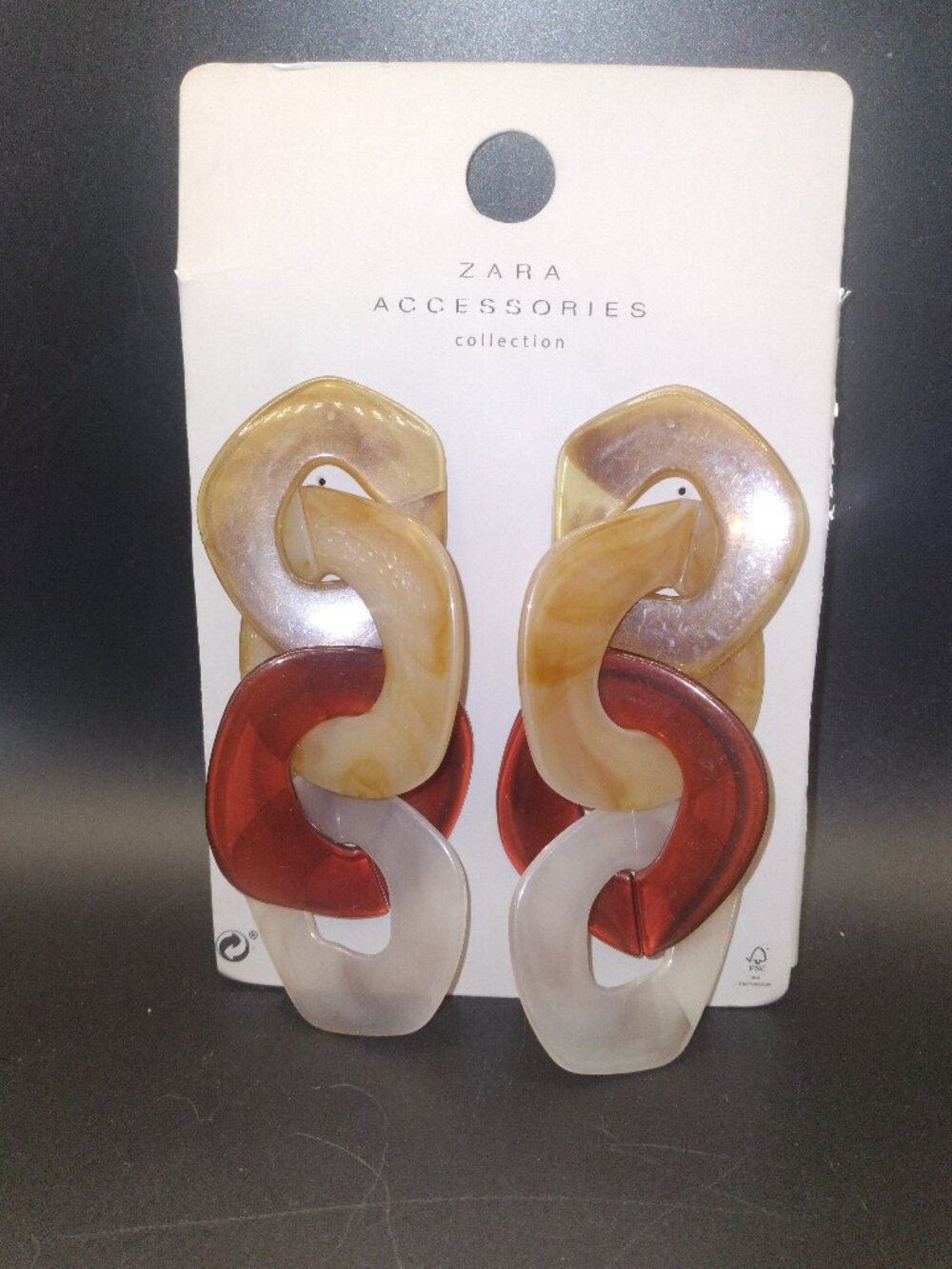 ZARA accessories Plastic Link 4'' long Earrings